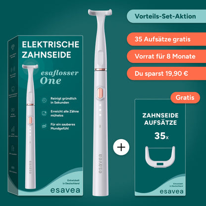 Offre avantage de fil dentaire électrique incluant 35 embouts