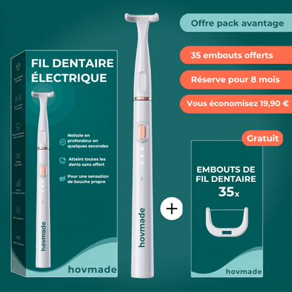 Offre avantage de fil dentaire électrique incluant 35 embouts