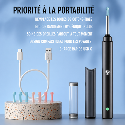 Cure-oreille avec caméra