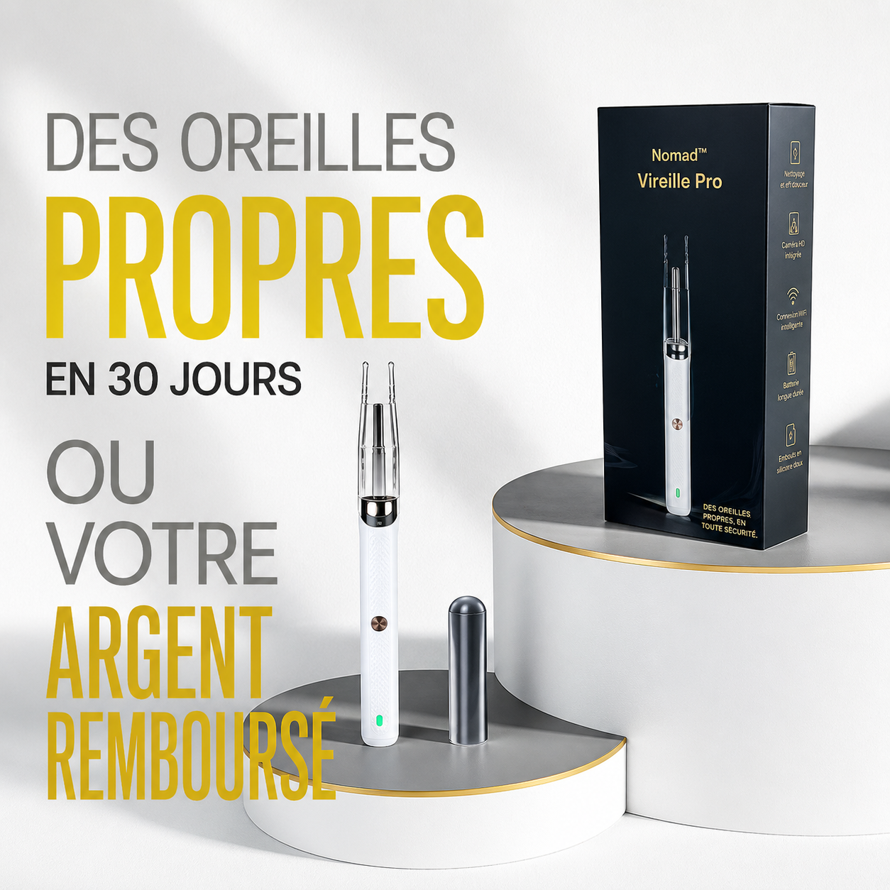 Cure-oreille avec caméra
